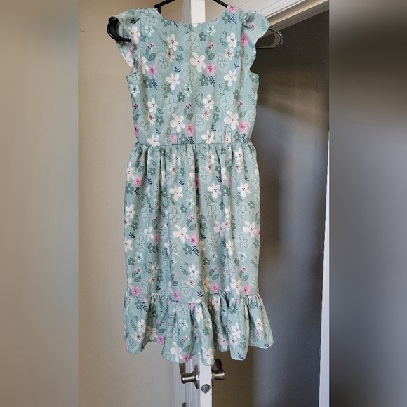 Angels Other - Floral Green Kids Dress 12-14 Years